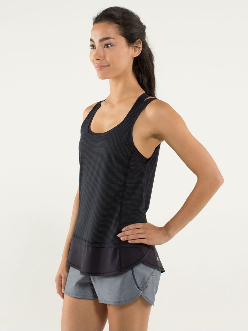 Lululemon Womens Black Striped Tanks